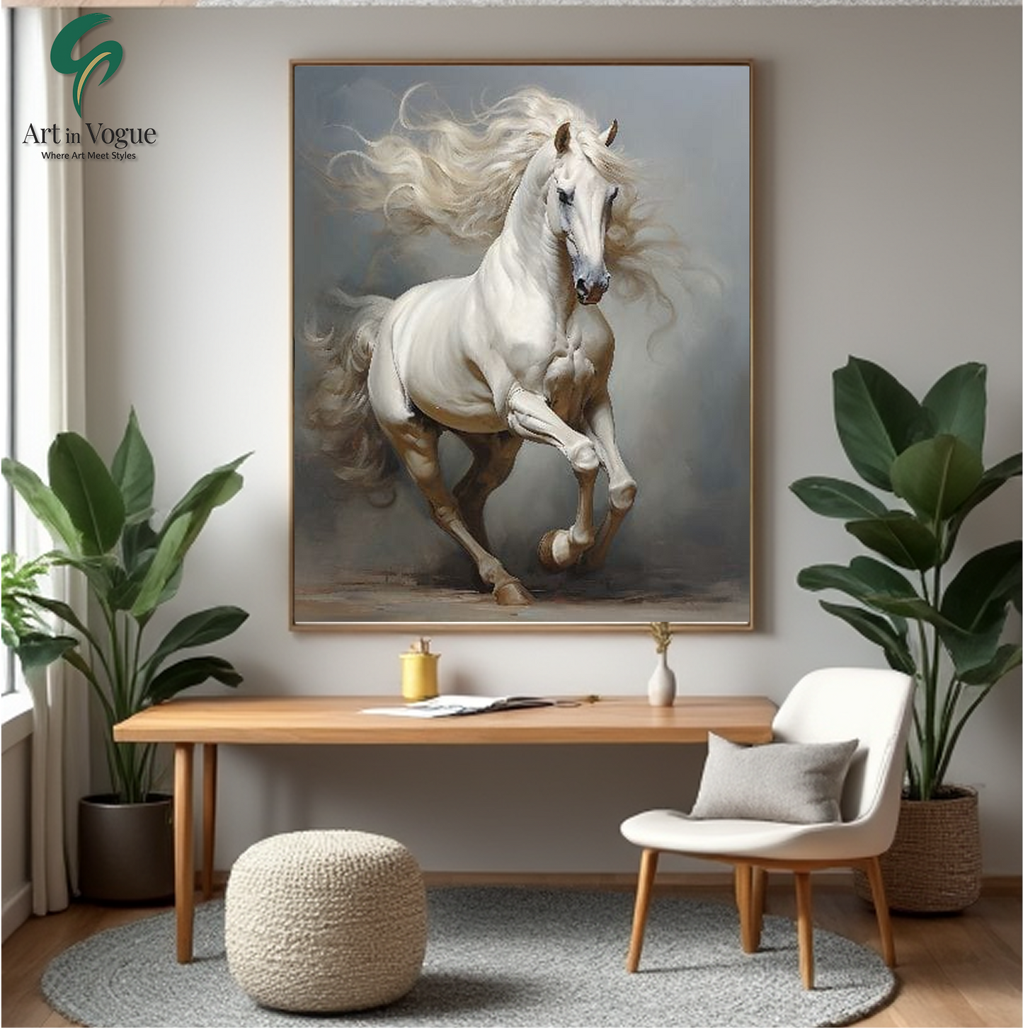 The Spirit of Freedom: White Stallion in Motion
