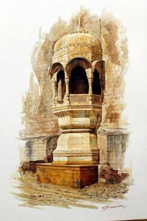 Painting of Ancient Monument