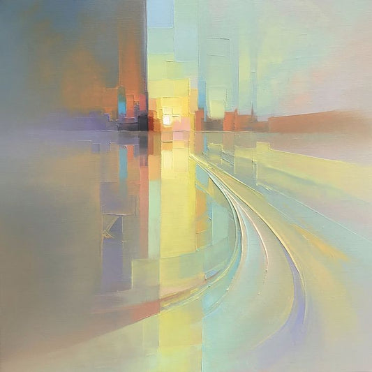 Abstract Cityscape at Sunrise – Modern Wall Art for Contemporary Spaces