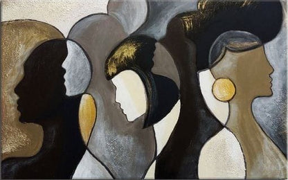 Elegant Silhouettes in Harmony – Contemporary Abstract Portrait Wall Art