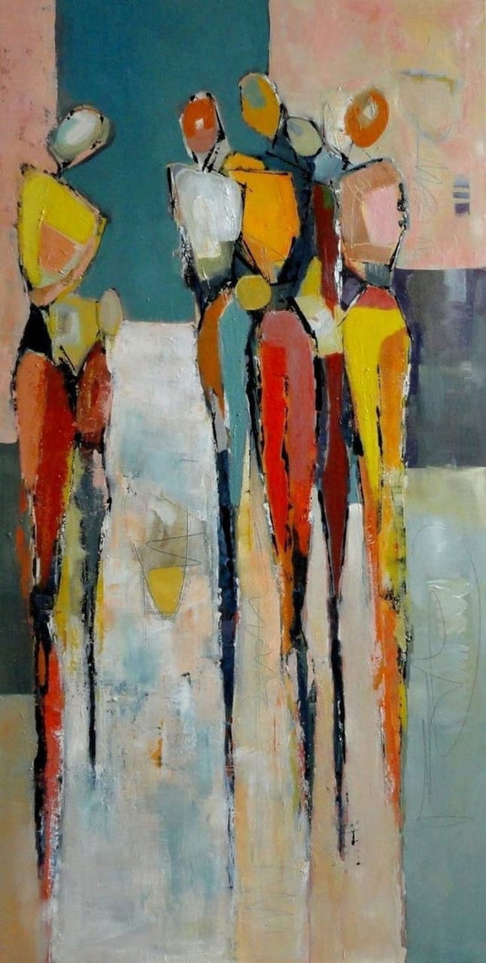 Colorful Abstract Figures - Modern Minimalist People Art - Contemporary Wall Decor Painting