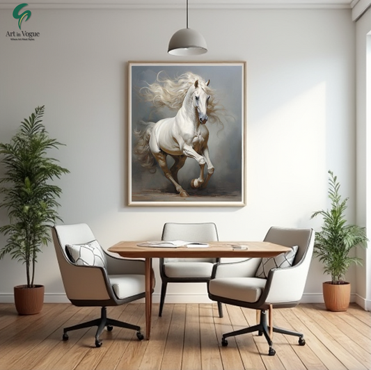 The Spirit of Freedom: White Stallion in Motion