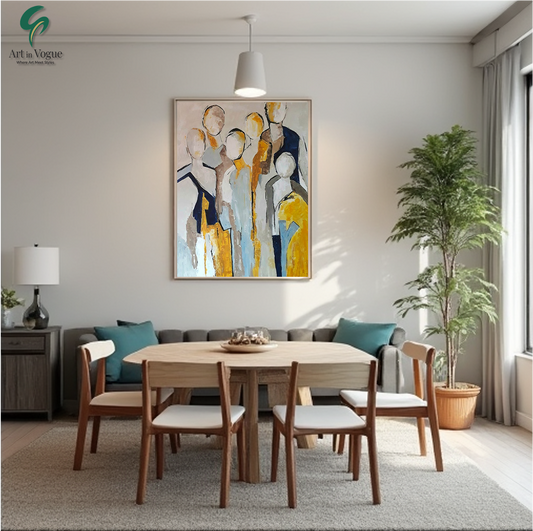 Modern Abstract Family Portrait | Contemporary Minimalist Art