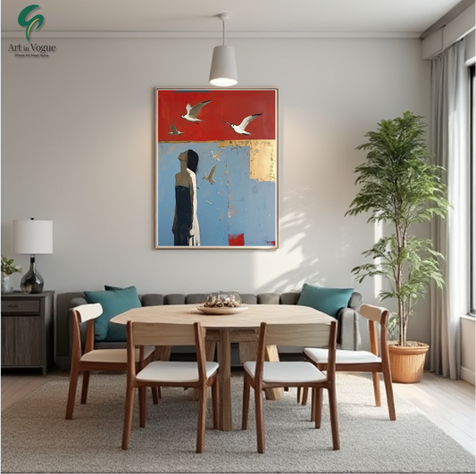 Freedom in Flight – Modern Figurative Bird Art with Emotional Expression