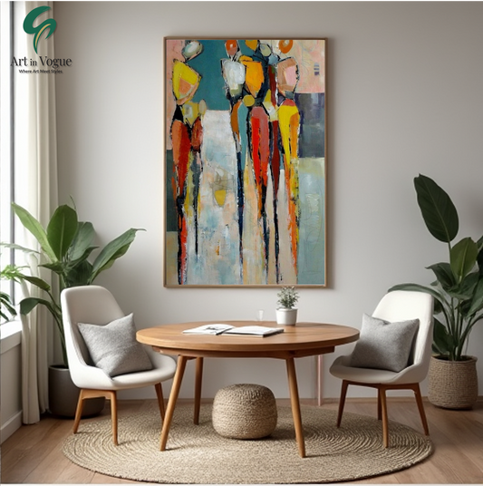 Colorful Abstract Figures - Modern Minimalist People Art - Contemporary Wall Decor Painting